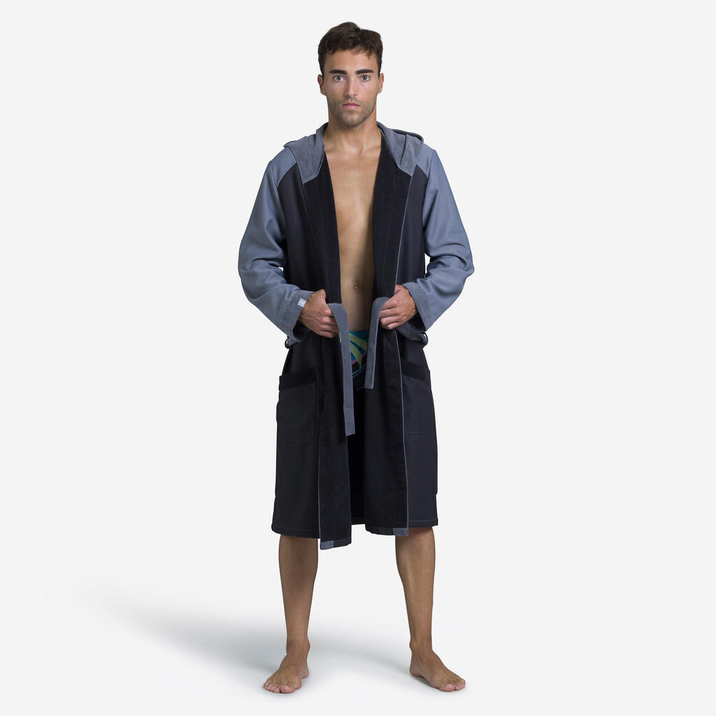 MEN'S POOL ROBE COMPACT TWO-TONE GREY